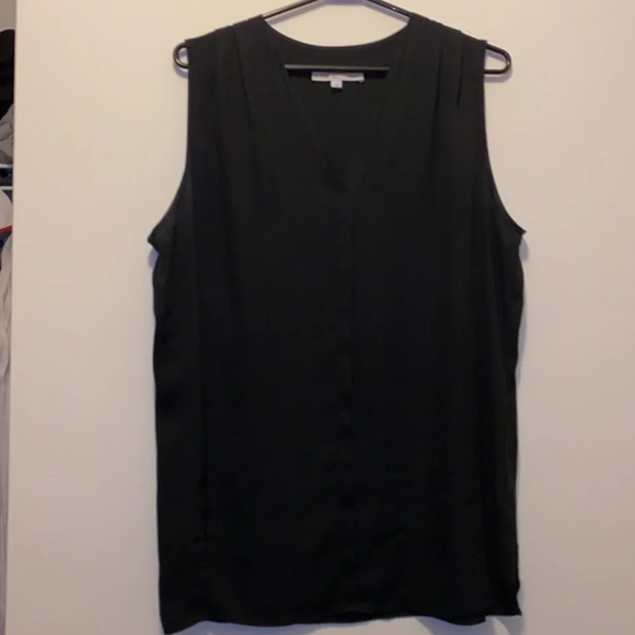 Cleo black sheer  feather sleeveless tunic blouse - Picture 1 of 8